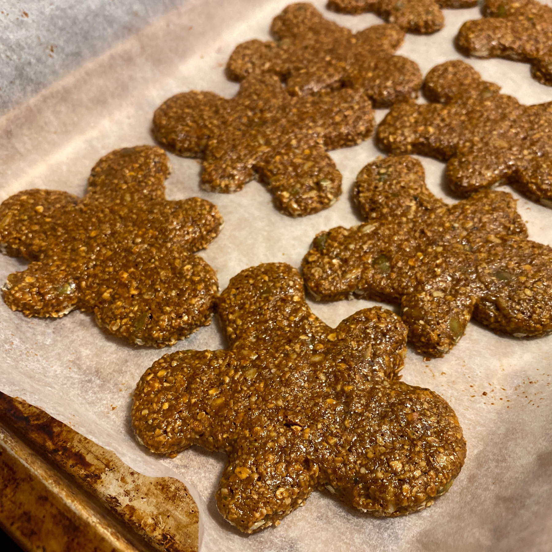 Gingerbread cookies cooling.