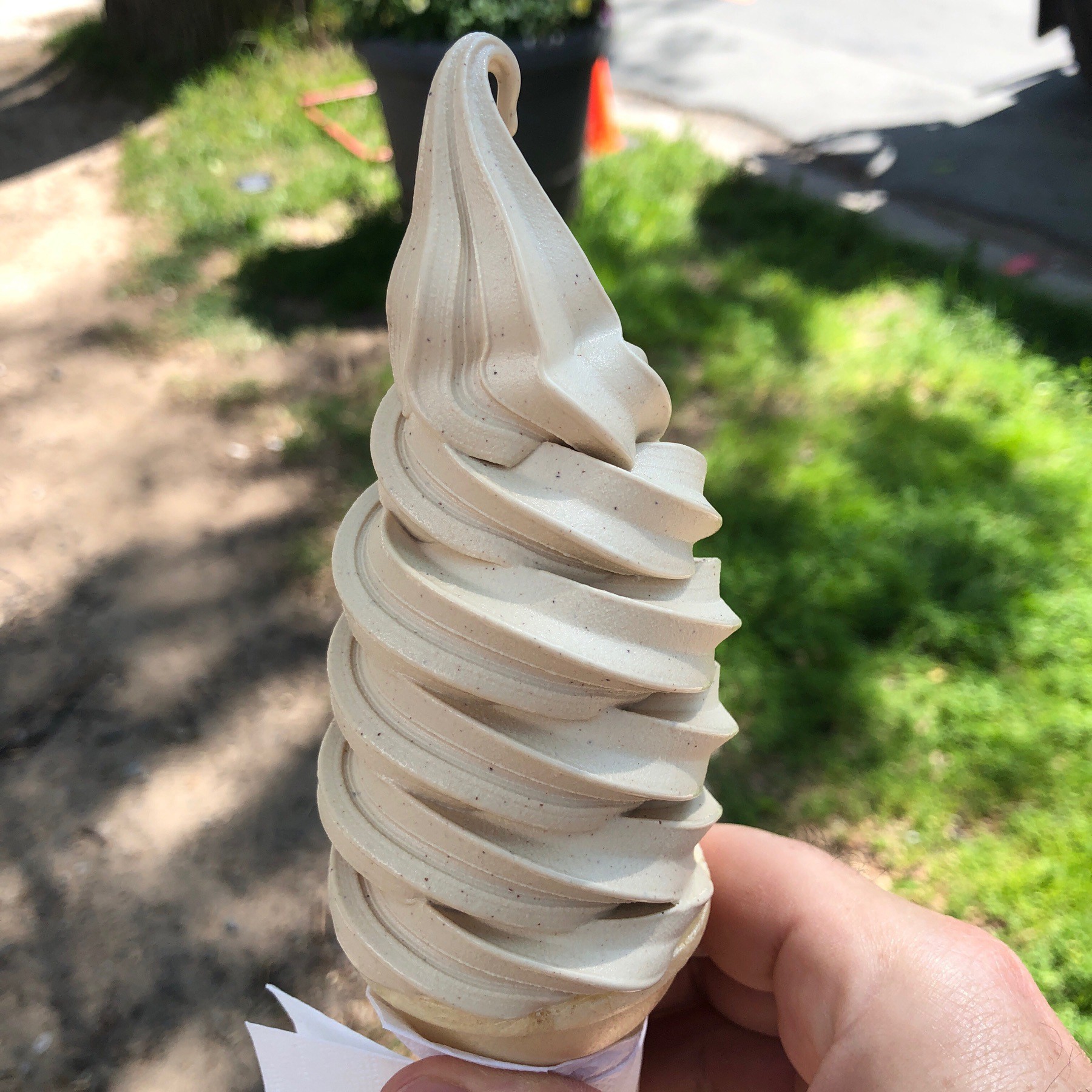 Soft serve ice cream in cone