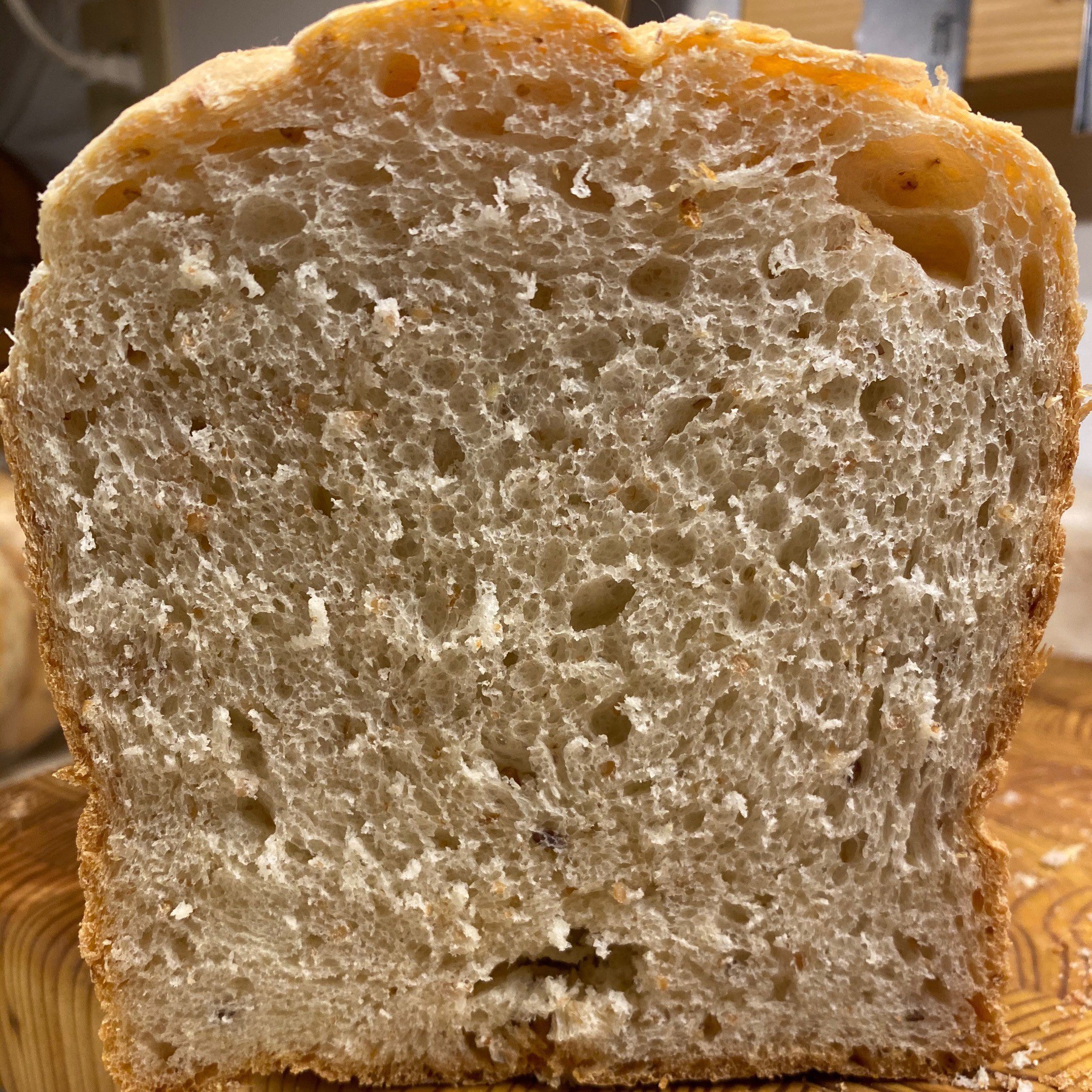 Cross section of bread.