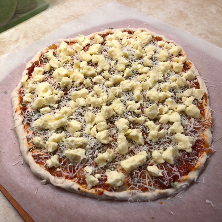 pizza before baking
