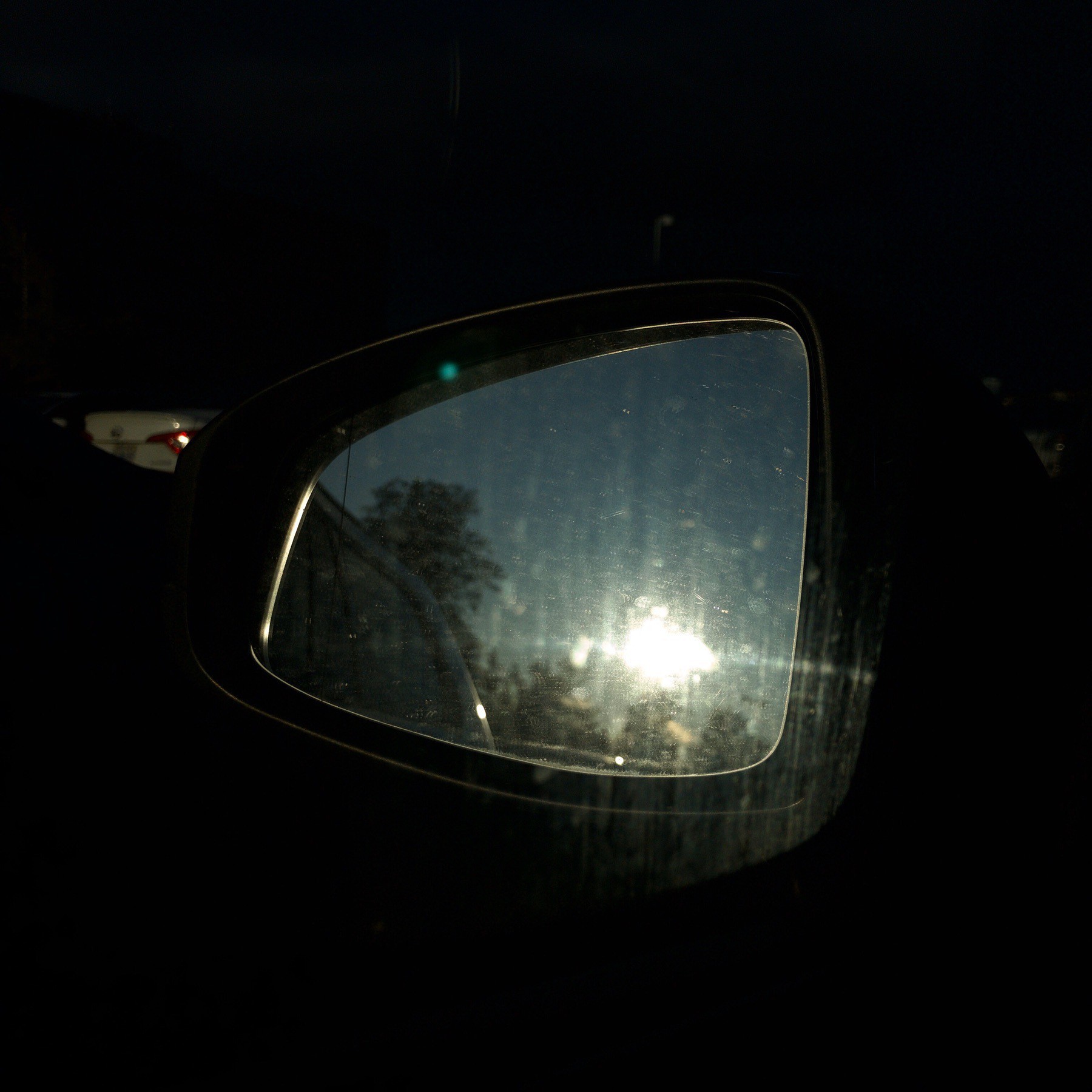 Sunlight in car mirror.